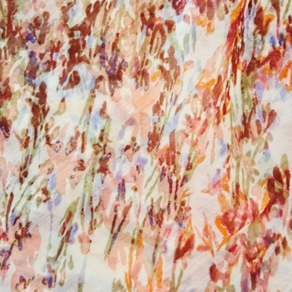 Boho Floral Sheer Kimono Cardigan Open Front Lightweight Layering Top Size 14 - Picture 6 of 13